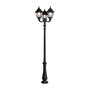 Stalp de iluminat ornamental pentru gradina echipat, 2.7ml, 3 brate, E27, 3x50W, 3000K, Fumagalli, Noemi, Nebo Ofir