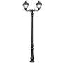 Stalp de iluminat ornamental pentru gradina echipat, 4.2ml, 2 brate, E27, 2x50W, 3000K, Fumagalli, Simon, Horeb Adam