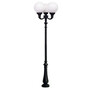 Stalp de iluminat ornamental pentru gradina echipat, 3 brate, 3.7ml, H.FC1, E27, Fumagalli, Globe 400 Classic, Tabor Ofir