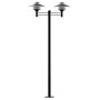 Stalp de iluminat modern pentru gradina echipat, 2ml, 2 brate, E27, IP65, Scania, ElmarCo