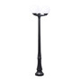 Stalp de iluminat modern pentru gradina echipat, 2.3ml, 3 brate, E27, 3x6.5W, tip glob, Fumagalli, Globe 250 Modern, Emilio Nardo