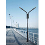 Stalp de iluminat modern pentru parcuri echipat, 3ml, 50W, LED, 6000K, negru, 2 brate, IP65, L.P, SV-002 P