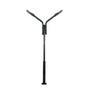 Stalp de iluminat modern pentru parcuri echipat, 3ml, 50W, LED, 6000K, negru, 2 brate, IP65, L.P, SV-002 P