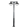 Stalp de iluminat ornamental pentru parcuri echipat, 3ml, 2x50W, LED, 6000K, negru, 2 brate, IP55, SV-002.N3.2MIDIPILAR.VIVI