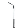 Stalp de iluminat modern pentru parcuri echipat, 4ml, 100W, LED, 6000K, negru, 1 brat, IP65, LENS, SV-002 P