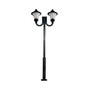 Stalp de iluminat ornamental pentru parcuri echipat, 4ml, 2x50W, LED, 6000K, negru, 2 brate, IP55, SV-002.N4.2J.REMO