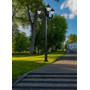 Stalp de iluminat ornamental pentru parcuri echipat, 4ml, 3x8.5W, LED, CCT set, negru, 3 brate, IP55, SV-002.N4.3J.RUT