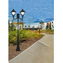 Stalp de iluminat ornamental pentru parcuri echipat, 3ml, 2x50W, LED, 6000K, negru, 2 brate, IP55, SV-008.N3.2J.BEPPE