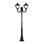 Stalp de iluminat ornamental pentru parcuri echipat, 3ml, 2x50W, LED, 6000K, negru, 2 brate, IP55, SV-008.N3.2J.BEPPE