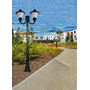 Stalp de iluminat ornamental pentru parcuri echipat, 4ml, 2x50W, LED, 6000K, negru, 2 brate, IP55, SV-008.N4.2J.REMO
