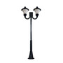 Stalp de iluminat ornamental pentru parcuri echipat, 4ml, 2x50W, LED, 6000K, negru, 2 brate, IP55, SV-008.N4.2J.REMO