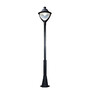 Stalp de iluminat ornamental pentru parcuri echipat, 4ml, 50W, LED, 6000K, negru, fara brate, IP55, SV-008.N4.BEPPE
