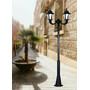 Stalp de iluminat ornamental pentru parcuri echipat, 3ml, 2x30W, LED, CCT set, negru, 2 brate, IP55, SV-008.N3.OFIR2L.NOEMI