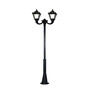 Stalp de iluminat ornamental pentru parcuri echipat, 4ml, 2x50W, LED, 6000K, negru, 2 brate, IP55, SV-008.N4.OFIR2L.TOBIA
